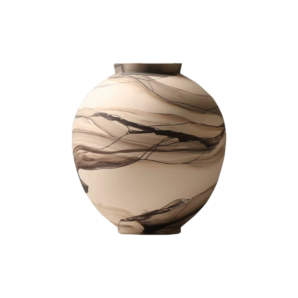 Ebon Vein Marbled Vase