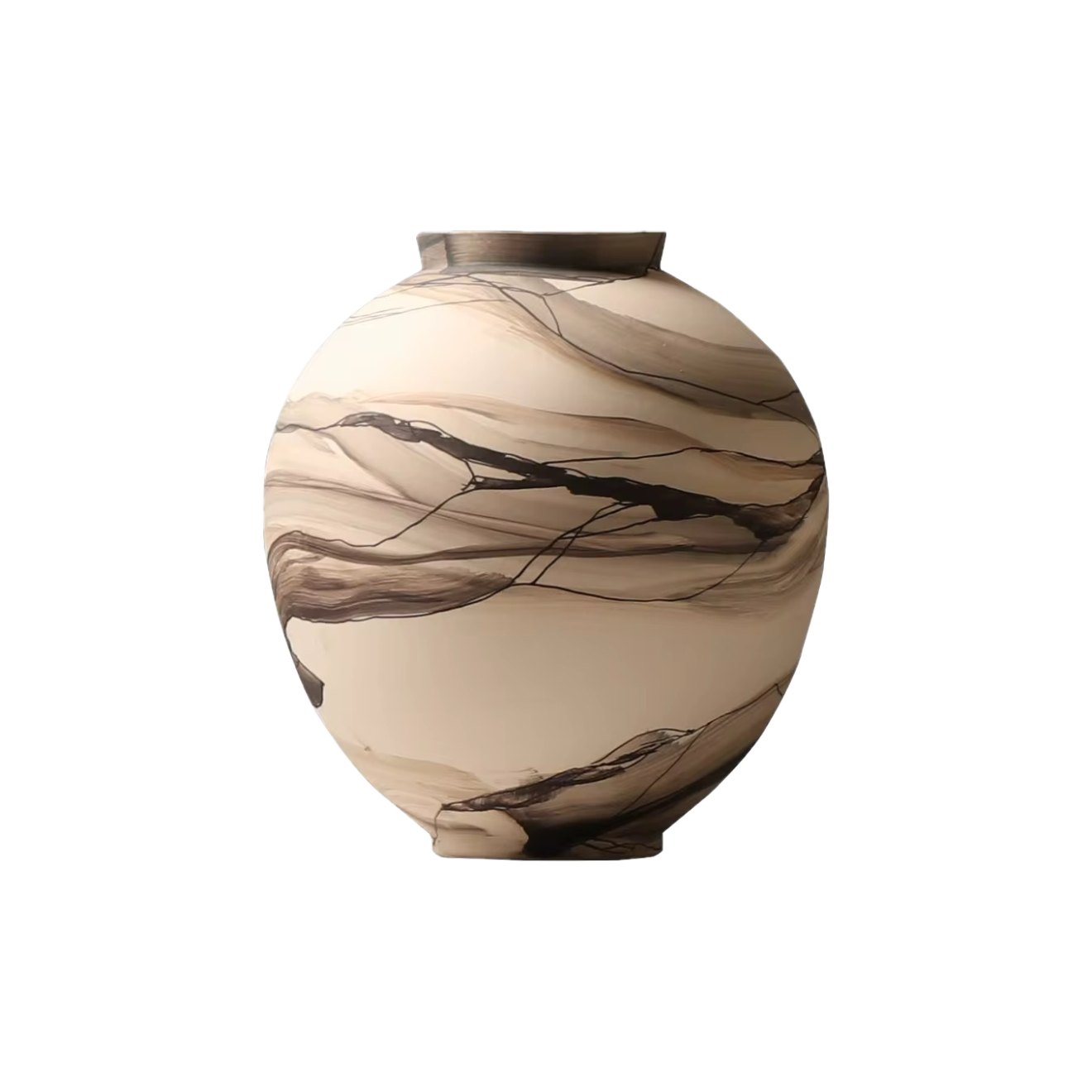 Ebon Vein Marbled Vase
